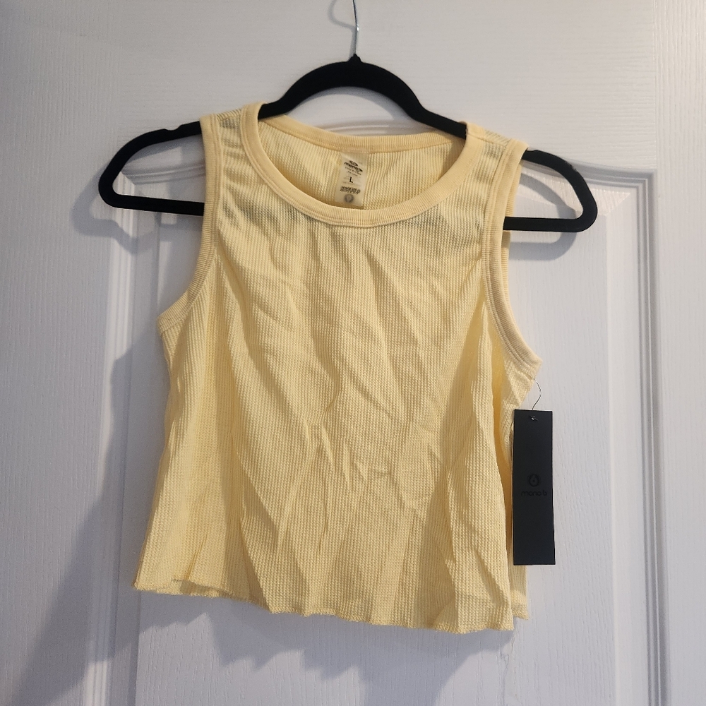 Mono B Yellow Crop Tank Size L BNWT